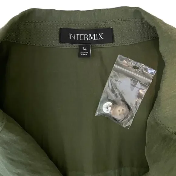 INTERMIX Utility jacket belted green size 14 - Picture 6 of 9